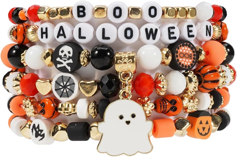 Lonext Halloween Bracelets Stackable Heishi Beaded Stretch Bracelets - Image 1